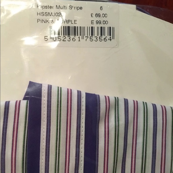 HAWES & CURTIS Fitted Striped Blouse Collared Shirt UK 6 (Equivalent to US 0/2) - Picture 3 of 3